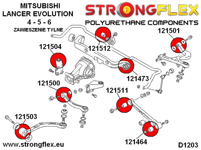 StrongFlex Silentblock Trasero Inferior Track Control Brazo Exterior 121464B StrongFlex Silentblock Trasero Inferior Track Control Brazo Exterior 121464B