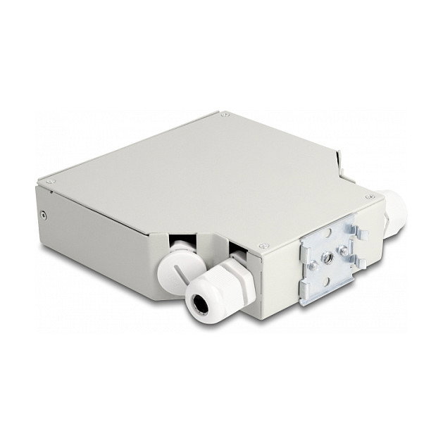 DeLOCK Caja de distribución de fibra óptica 8 puertos gris para carril DIN