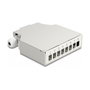 DeLOCK Caja de distribución de fibra óptica 8 puertos gris para carril DIN