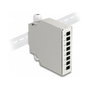 DeLOCK Caja de distribución de fibra óptica 8 puertos gris para carril DIN
