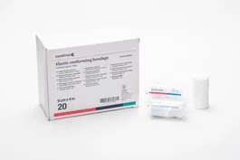 Covetrus Venda Elástica Riveteada 10 cm x 4 m, 45% Algodón 55% Poliamida, No Estéril, Blanco, Paquete 20 Unidades