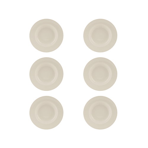 Summa VALET Plato Llano para Vajilla, Vitro Porcelana, Color Marfil, Diámetro 23 cm (23.5 cm) (Set de 6)