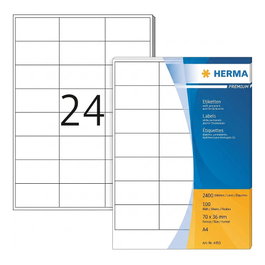 HERMA 4453 Etiquetas Premium A4 Blanco 70x36 mm 2400 St.
