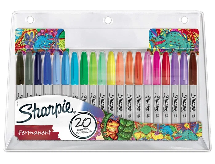 Sharpie Rotulador Permanente Punta Fina, Set de 20 Colores Surtidos Sharpie Rotulador Permanente Punta Fina, Set de 20 Colores Surtidos