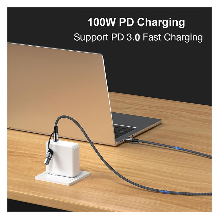 EQUIP 128432 Cable USB-C 3.2 Gen 2x2 a USB-A, 20Gbps, Carga Rápida 100W, 2m, Negro