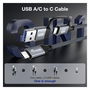 EQUIP 128432 Cable USB-C 3.2 Gen 2x2 a USB-A, 20Gbps, Carga Rápida 100W, 2m, Negro