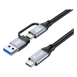 EQUIP 128432 Cable USB-C 3.2 Gen 2x2 a USB-A, 20Gbps, Carga Rápida 100W, 2m, Negro
