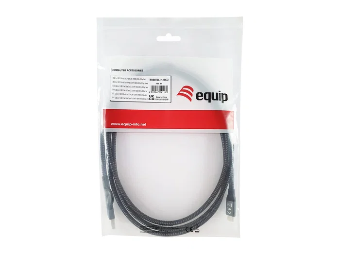Equip 128432 Cable USB 3.2 Gen 2x2 Tipo C a USB-A Macho 2m, 100W PD, 20 Gbps, Negro