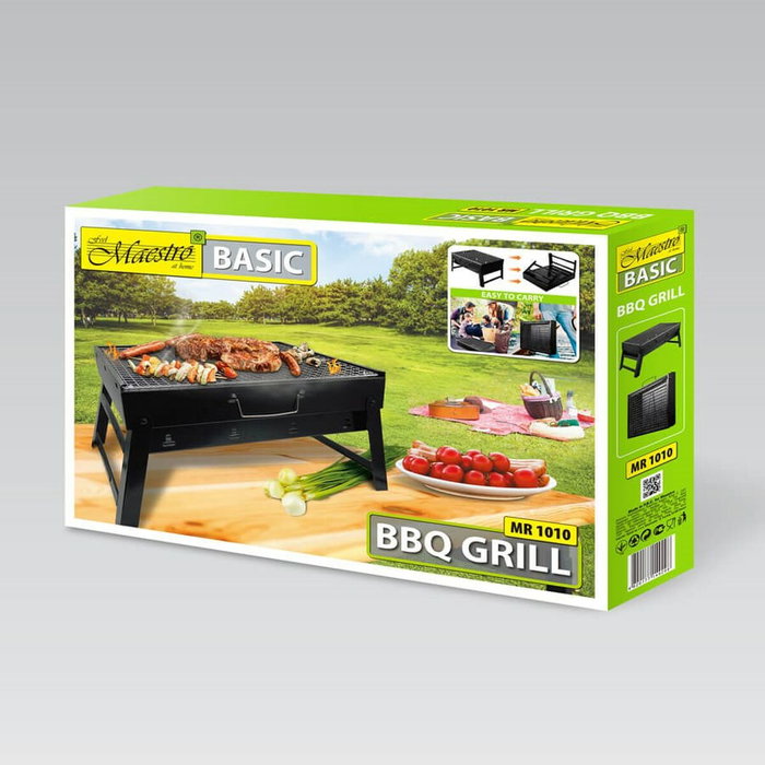 Parrilla plegable en maletÍn de transporte 43x29x22 cm maestro mr-1010