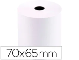 Q-connect Electra Rollo Sumadora, 70 mm Ancho x 65 mm Diámetro, Sin Bisfenol A, para Sumadoras y Cajas Registradoras, 60 g