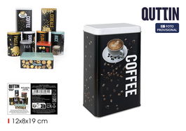 Quttin Bote Metal Café Molido 12 cm x 8.3 cm x 19 cm (18 Unidades)