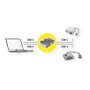 ROLINE Adaptador USB 3.2 Gen 2, 2x USB Type C a 1x USB A + 1x USB C, Plata