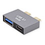 ROLINE Adaptador USB 3.2 Gen 2, 2x USB Type C a 1x USB A + 1x USB C, Plata