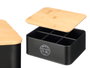 KINVARA Caja de 6 huecos con tapa de bambú Negro
