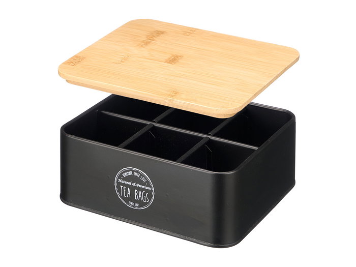 KINVARA Caja de 6 huecos con tapa de bambú Negro KINVARA Caja de 6 huecos con tapa de bambú Negro