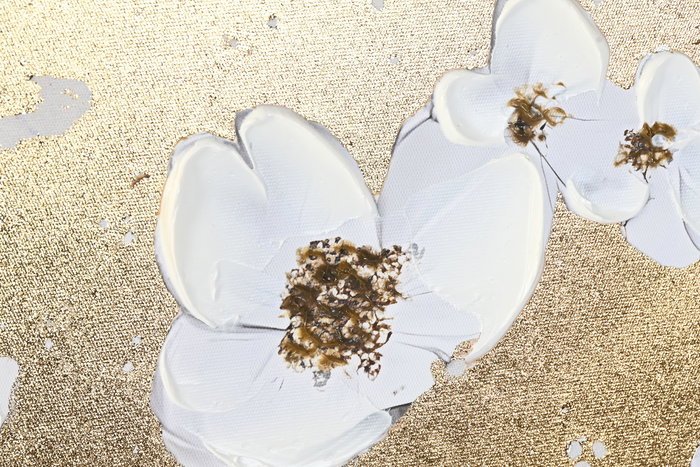 DKD Home Decor Cuadro Moderno Dorado Gris Lienzo PS 4.5 x 123 x 83 cm (2 Unidades)