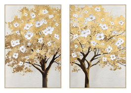 DKD Home Decor Cuadro Lienzo Árbol Pack de 2 - 83x4,5x123 cm