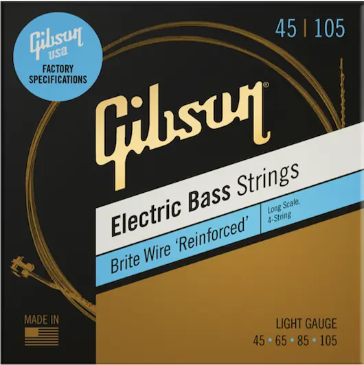 Gibson Juego Bajo Nickel Brite Wire Escala Larga Light 45-105 BR345105