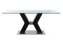 DKD Home Decor Mesa Comedor Moderno Negro Cristal Templado MDF Acero 180 x 90 x 76 cm