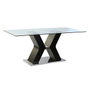 DKD Home Decor Mesa de Comedor de Cristal Templado y MDF Negro 180x90x76
