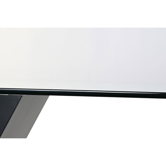 DKD Home Decor Mesa de Comedor de Cristal Templado y MDF Negro 180x90x76