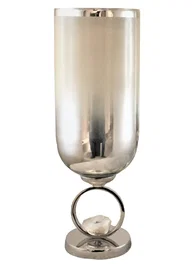 DKD Home Decor Jarrón de Cristal y Aluminio Champán 15x15x44 cm
