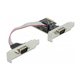 DeLOCK 2x seriell PCI Express Adapter, Tarjeta PCIe x1 a 2 Puertos Serie RS-232, Compatible con Windows 10 y 8.1, Controladores Incluidos
