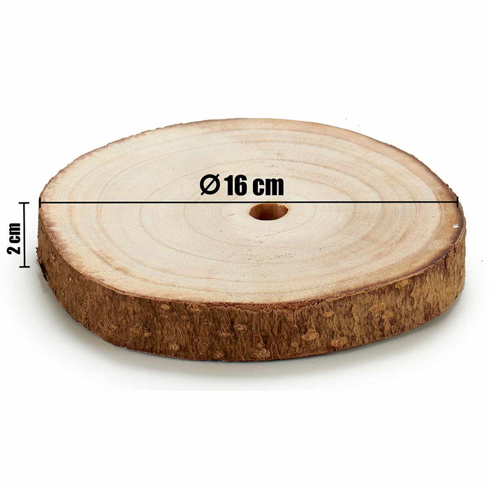 Giftdecor Figura Tronco Decorativo Madera Paulownia Marrón 16 cm (Set de 24)