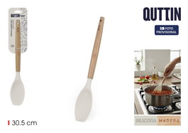 Inde Espátula Hondo Madera para Cocina, 35 cm x 6.5 cm x 1.9 cm, Utensilio de Silicona Soft M (24 Unidades)