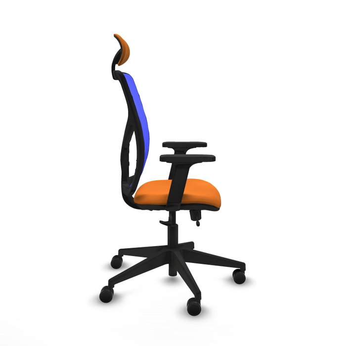 PIQUERAS Y CRESPO Silla de oficina Motilla con mecanismo Sincro/Traslack Naranja y Azul