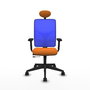 PIQUERAS Y CRESPO Silla de oficina Motilla con mecanismo Sincro/Traslack Naranja y Azul