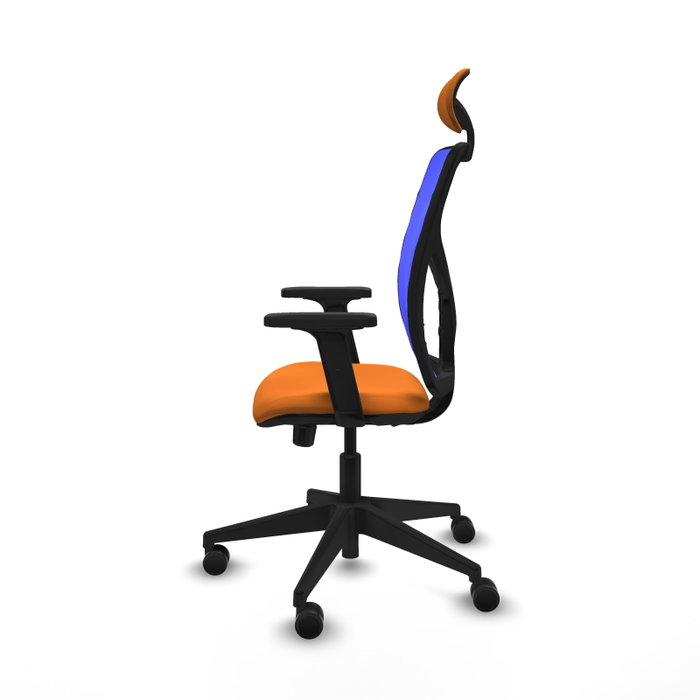 PIQUERAS Y CRESPO Silla de oficina Motilla con mecanismo Sincro/Traslack Naranja y Azul