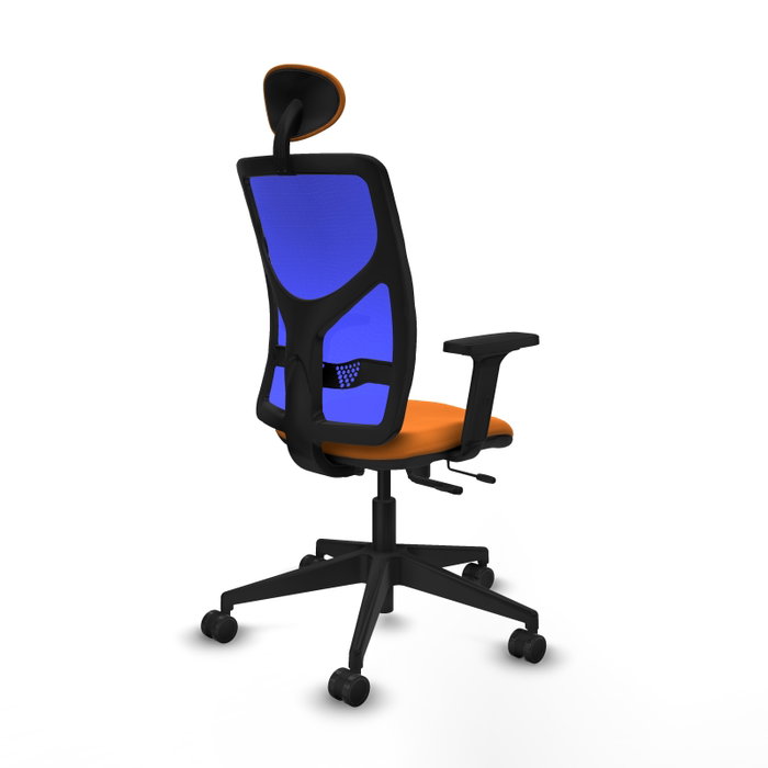 PIQUERAS Y CRESPO Silla de oficina Motilla con mecanismo Sincro/Traslack Naranja y Azul