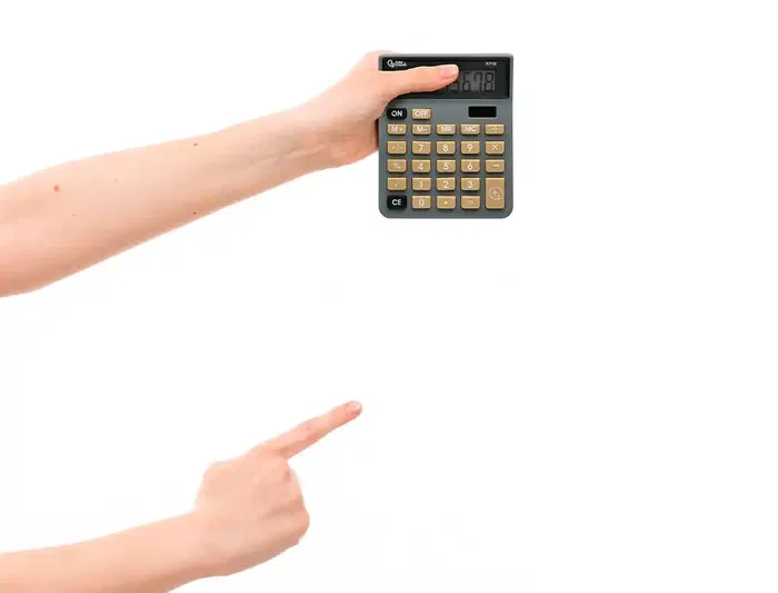 Liderpapel xf18 Calculadora de sobremesa, 8 dígitos, solar y pilas, gris, 127x105x24 mm