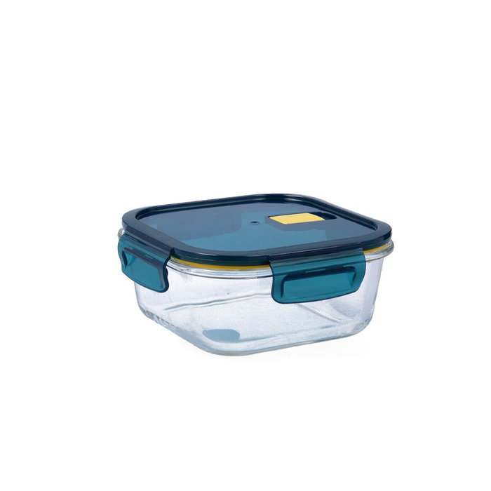 Recipiente Cuadrado Hermético Vidrio Astral Quid 15,7x15,7x7,4 cm - 80 cL Recipiente Cuadrado Hermético Vidrio Astral Quid 15,7x15,7x7,4 cm - 80 cL