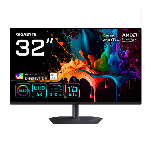 Gigabyte MO32U2 Monitor Gaming QD-OLED 4K 31,5 pulgadas 240Hz Gigabyte MO32U2 Monitor Gaming QD-OLED 4K 31,5 pulgadas 240Hz