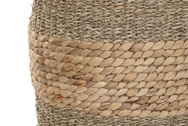 DKD Home Decor Cesta Tropical Jacinto de agua Natural Set de 3 Piezas 40 x 40 x 44 cm