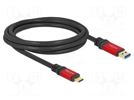 DeLOCK Cable USB Tipo-A a USB Type-C™ 2 m Rojo Metal 10 Gbps