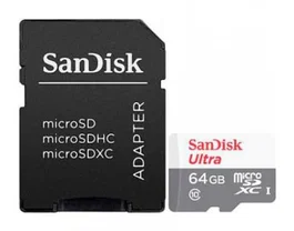 SanDisk Tarjeta de Memoria Ultra microSDXC 64GB Clase 10 con Adaptador - 100 MB/s de Velocidad de Lectura