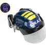 Klein Disfraz Casco SWAT 8809 - Visera Retráctil con Auriculares y Micrófonos de Imitación, para Policía, para Mayores de 3 Años