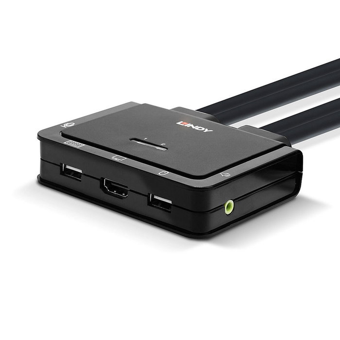 LINDY Interruptor KVM 42345 de 2 puertos HDMI 2.0 4K Ultra HD - Negro, Montaje en Rack LINDY Interruptor KVM 42345 de 2 puertos HDMI 2.0 4K Ultra HD - Negro, Montaje en Rack