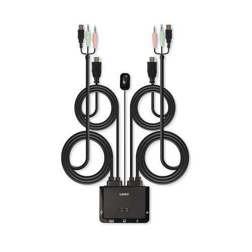 LINDY Interruptor KVM 42345 de 2 puertos HDMI 2.0 4K Ultra HD - Negro, Montaje en Rack LINDY Interruptor KVM 42345 de 2 puertos HDMI 2.0 4K Ultra HD - Negro, Montaje en Rack