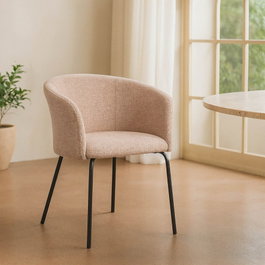 Ixia Silla Rosa Tejido-Metal para Salón