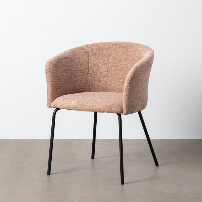 Ixia Silla Rosa Tejido-Metal para Salón