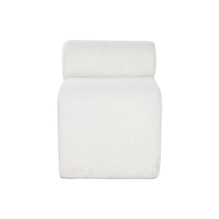 DKD Home Decor Descalzadora de Madera DM y Poliéster Blanco