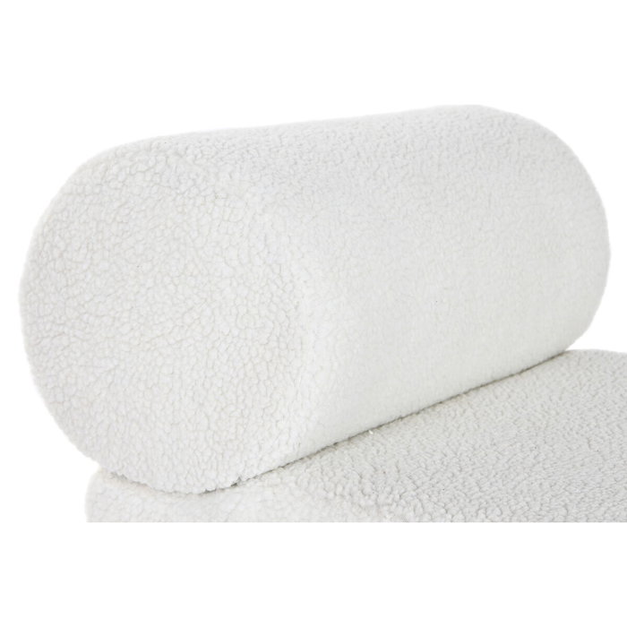 DKD Home Decor Descalzadora de Madera DM y Poliéster Blanco