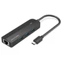 Vention TGPBB Hub Docking USB Tipo-C con Ethernet Gigabit (RJ-45), 3x USB-A 3.2 Gen 1, PD Micro USB, 5000 Mbit/s, Negro, Compatible con Windows/Mac/Android/iOS