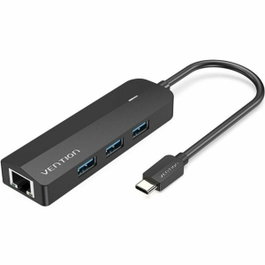 Vention Docking USB Tipo-C TGPBB con 3xUSB, 1xRJ45 y 1xMicro B PD Negro