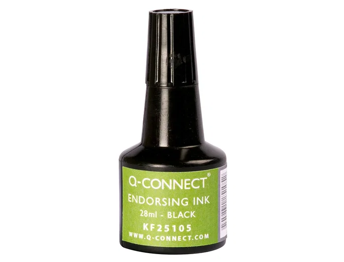 Q-connect Tinta tampon negro 28 ml