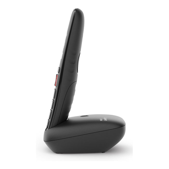 Gigaset E290A Teléfono Inalámbrico DECT Analógico con Contestador, Pantalla 2 Pulgadas, 150 Contactos, Botones Grandes, Negro